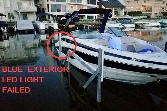 Crownline Boat Reviews, exterior LED light failed
